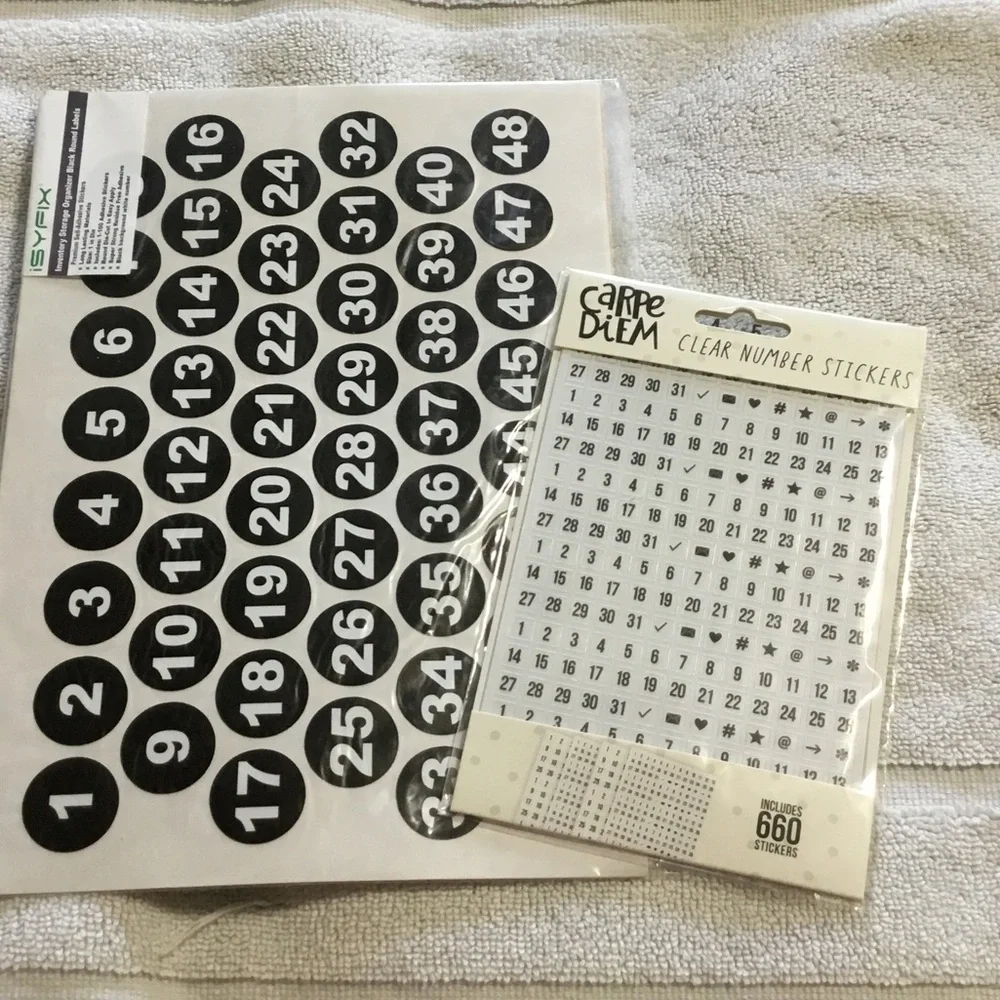 NIP Carpe Diem Clear Number Stickers